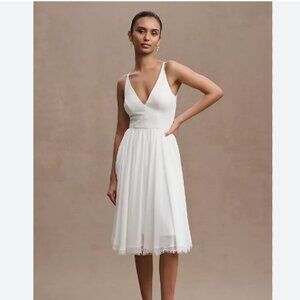 Anthropologie Alicia Chiffon A-Line Ivory Wedding Dress